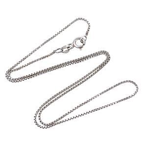 Estate Shube Trading Post Sterling Silver 925 1.1mm Box Chain Necklace 16.5”